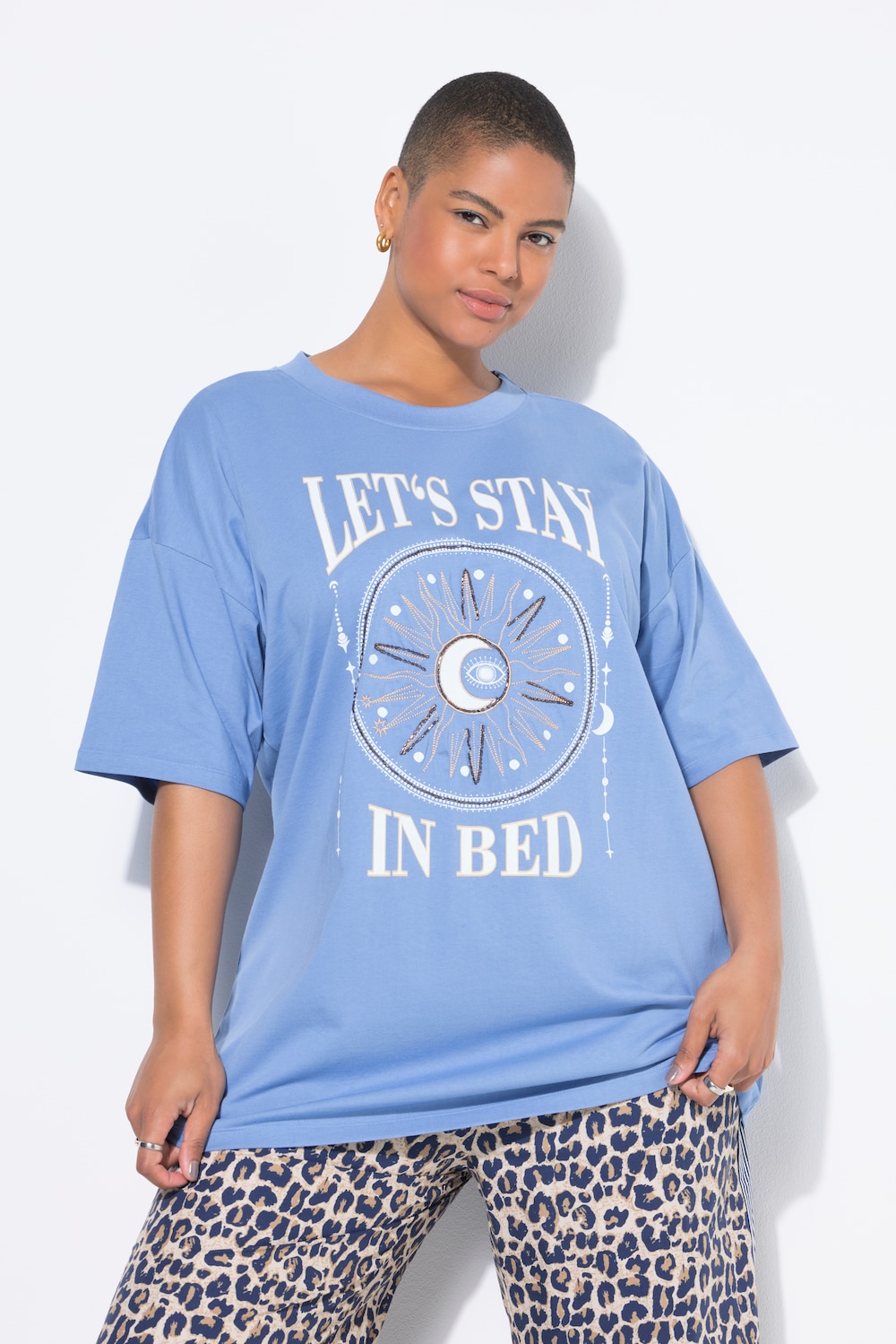 T-Shirt, oversized, Metallic-Print
