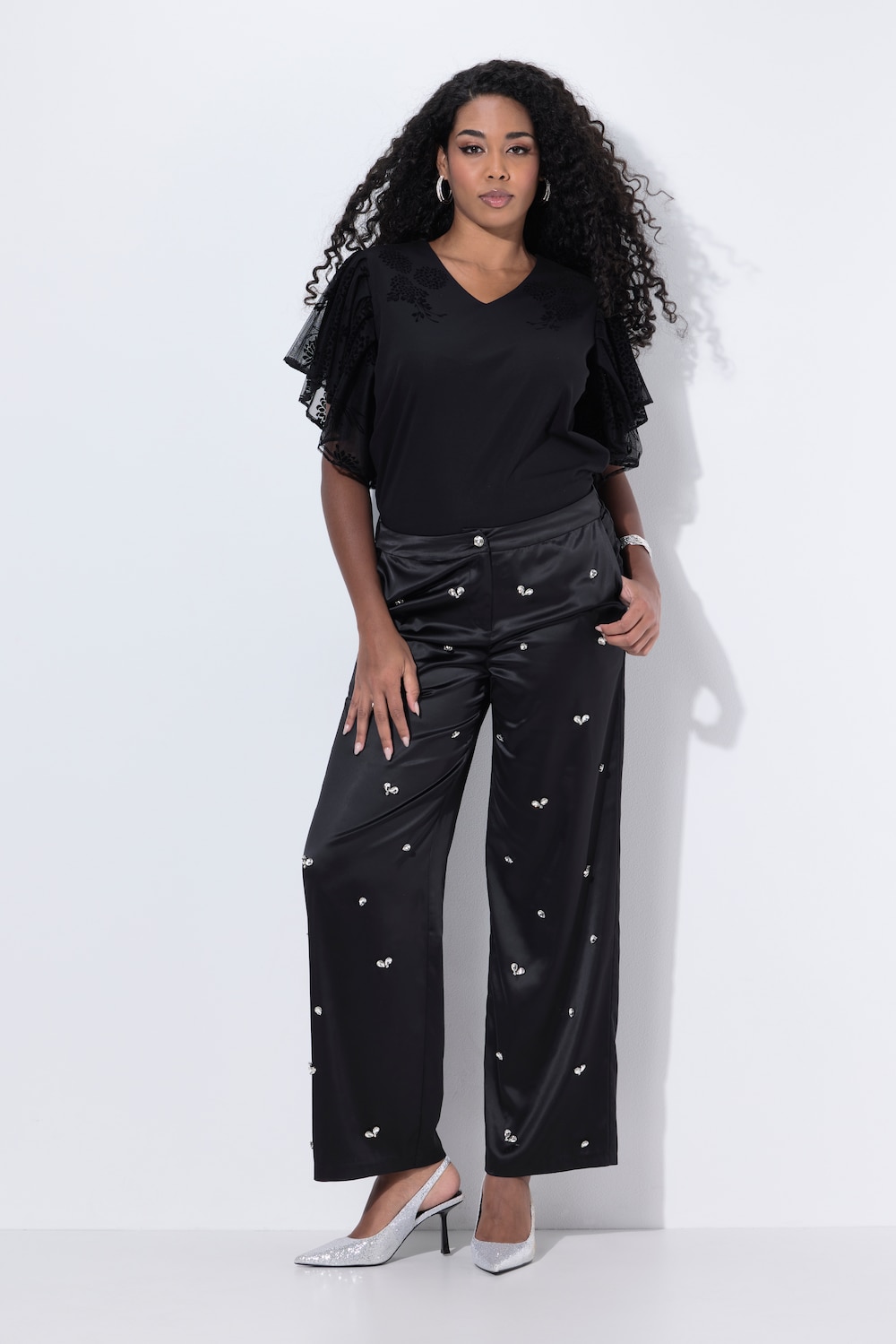 Große Größen Hose Mary, Damen, schwarz, Größe: 50, Polyester, Ulla Popken