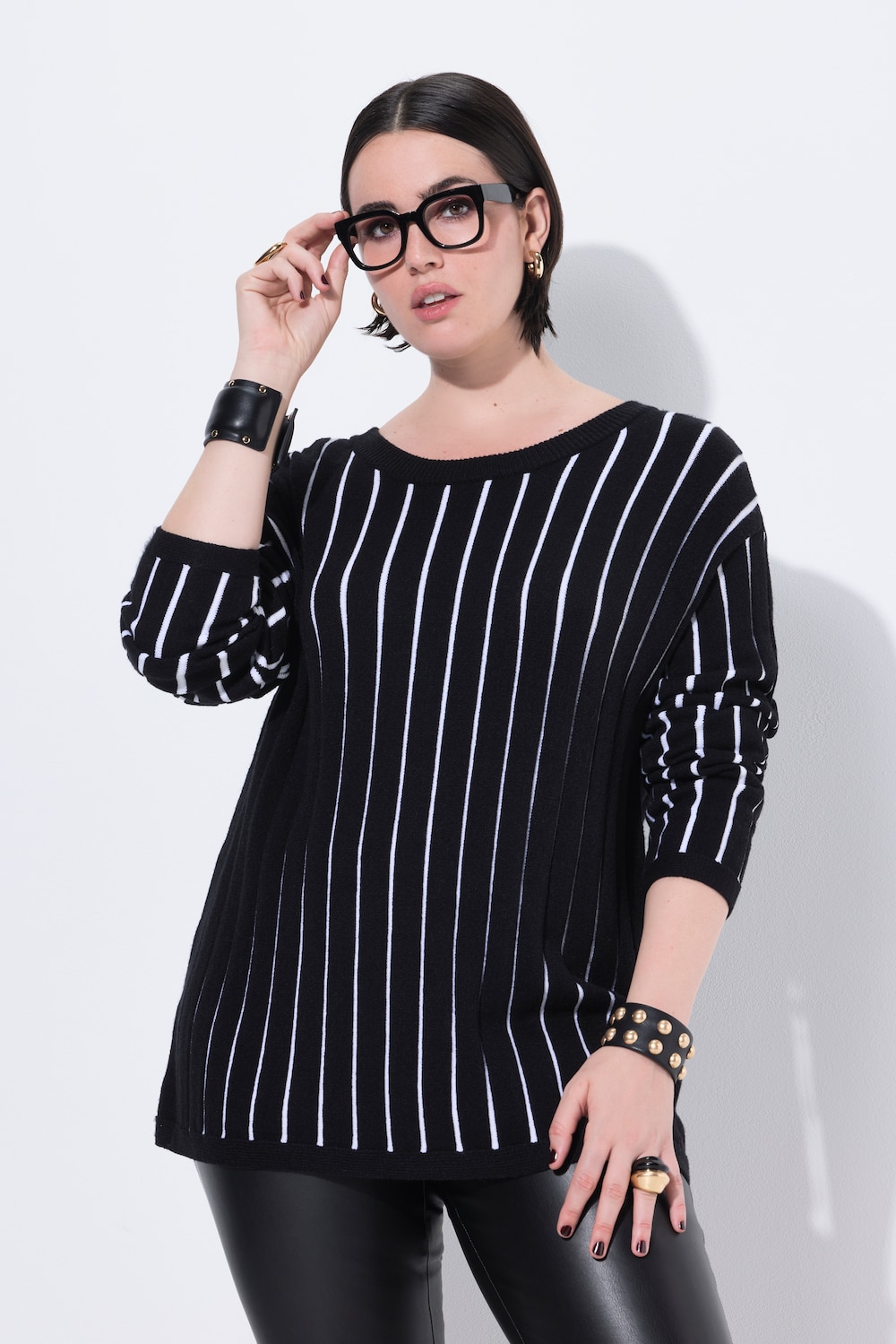 Große Größen Pullover, Damen, schwarz, Größe: 62/64, Viskose/Polyester/Synthetische Fasern, Ulla Popken