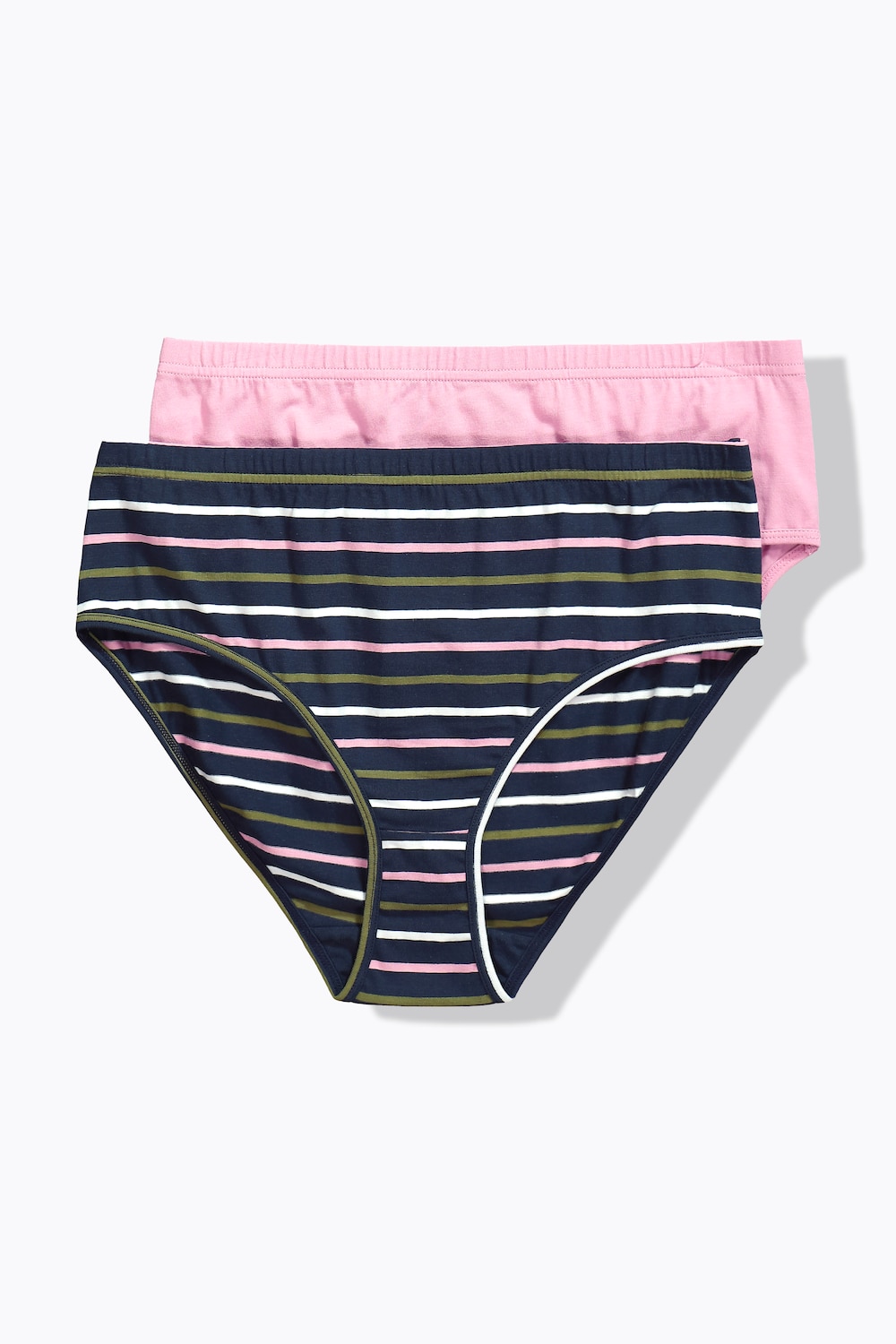 Slips, 2er-Pack, uni/Ringel, Biobaumwolle