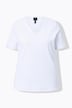 T-shirt, ribjersey, satijnen randen, Slim Fit, V-hals