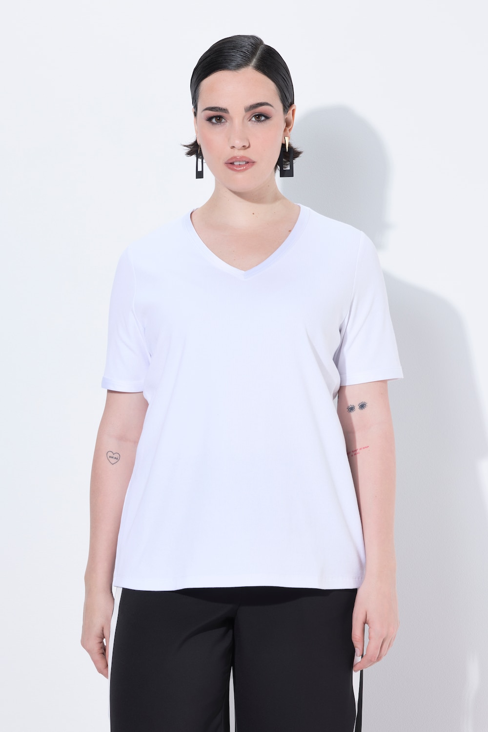 Große Größen T-Shirt, Damen, weiß, Größe: 58/60, Baumwolle, Ulla Popken