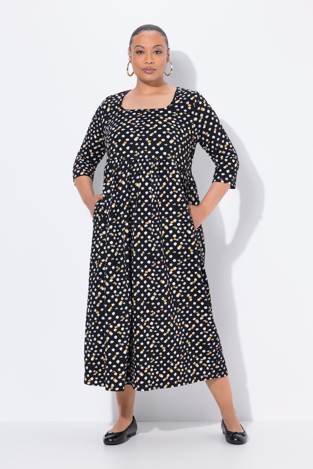 Thumbnail - Große Größen Maxikleid, Damen, schwarz, Größe: 50/52, Baumwolle, Ulla Popken