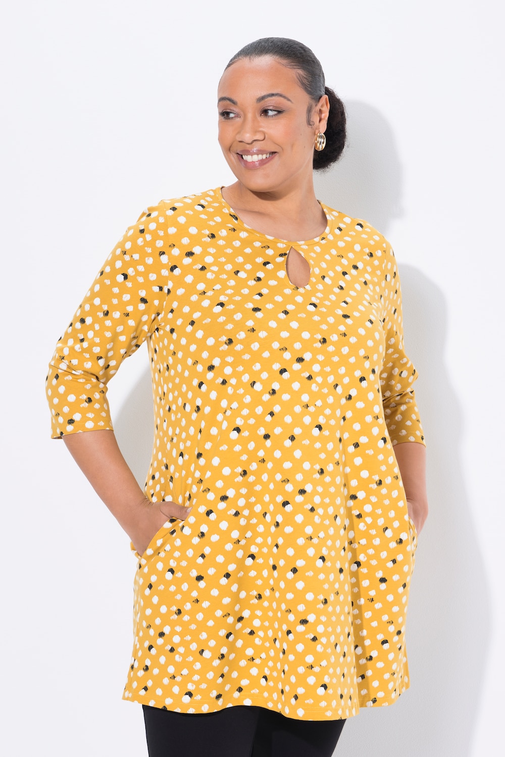 Große Größen Longshirt, Damen, gelb, Größe: 54/56, Baumwolle, Ulla Popken