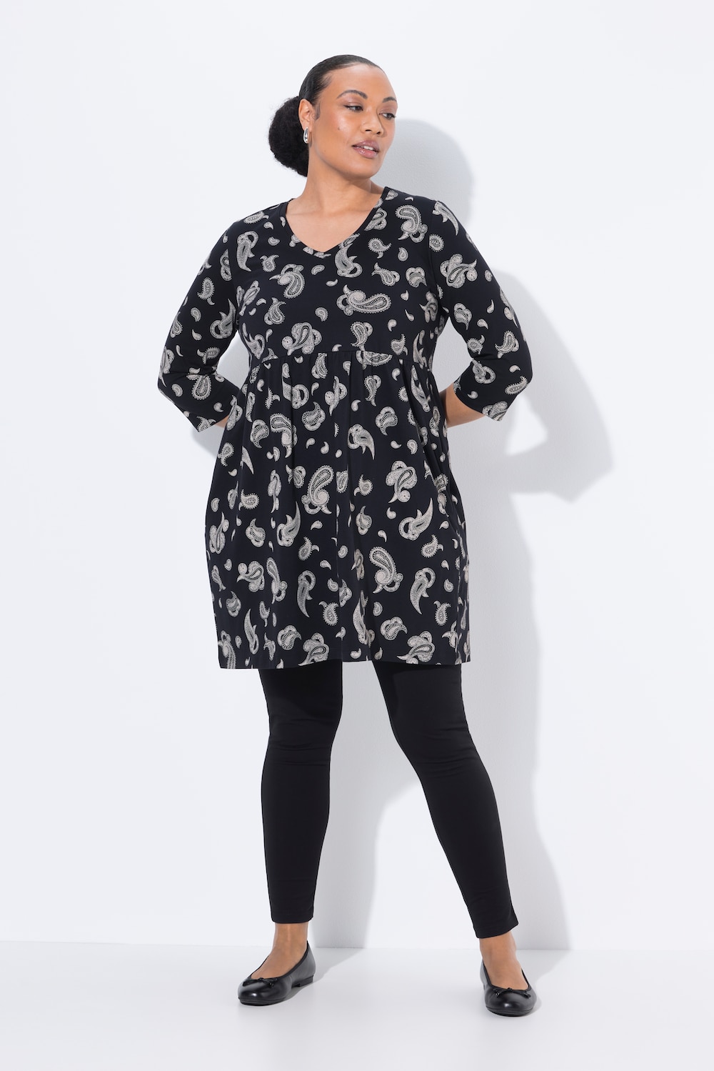 Große Größen Longshirt, Damen, schwarz, Größe: 58/60, Baumwolle, Ulla Popken