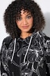 Fleece jas, bloemmotief, capuchon, lange mouw