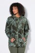 Fleece jas, bloemmotief, capuchon, lange mouw