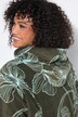 Fleece jas, bloemmotief, capuchon, lange mouw