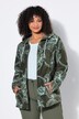 Fleece jas, bloemmotief, capuchon, lange mouw