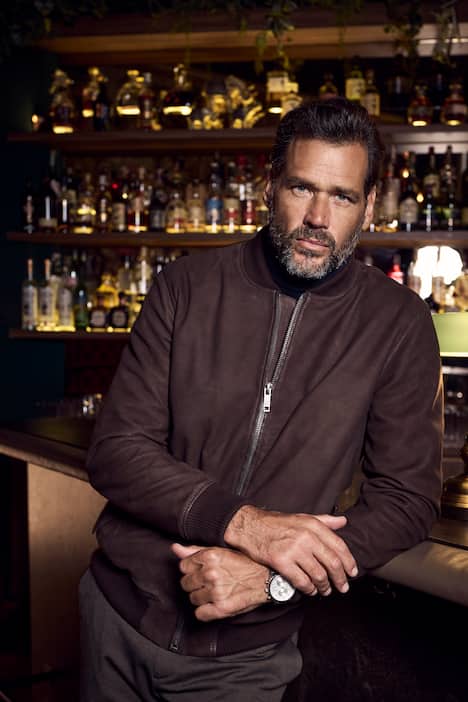 JP1880 Leather blouson, leather - lamb nubuck, college collar, up to 7XL