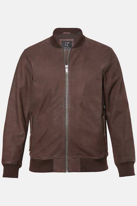 JP1880 leren blouson, nubuck-lamsleer, collegekraag, tot 7XL