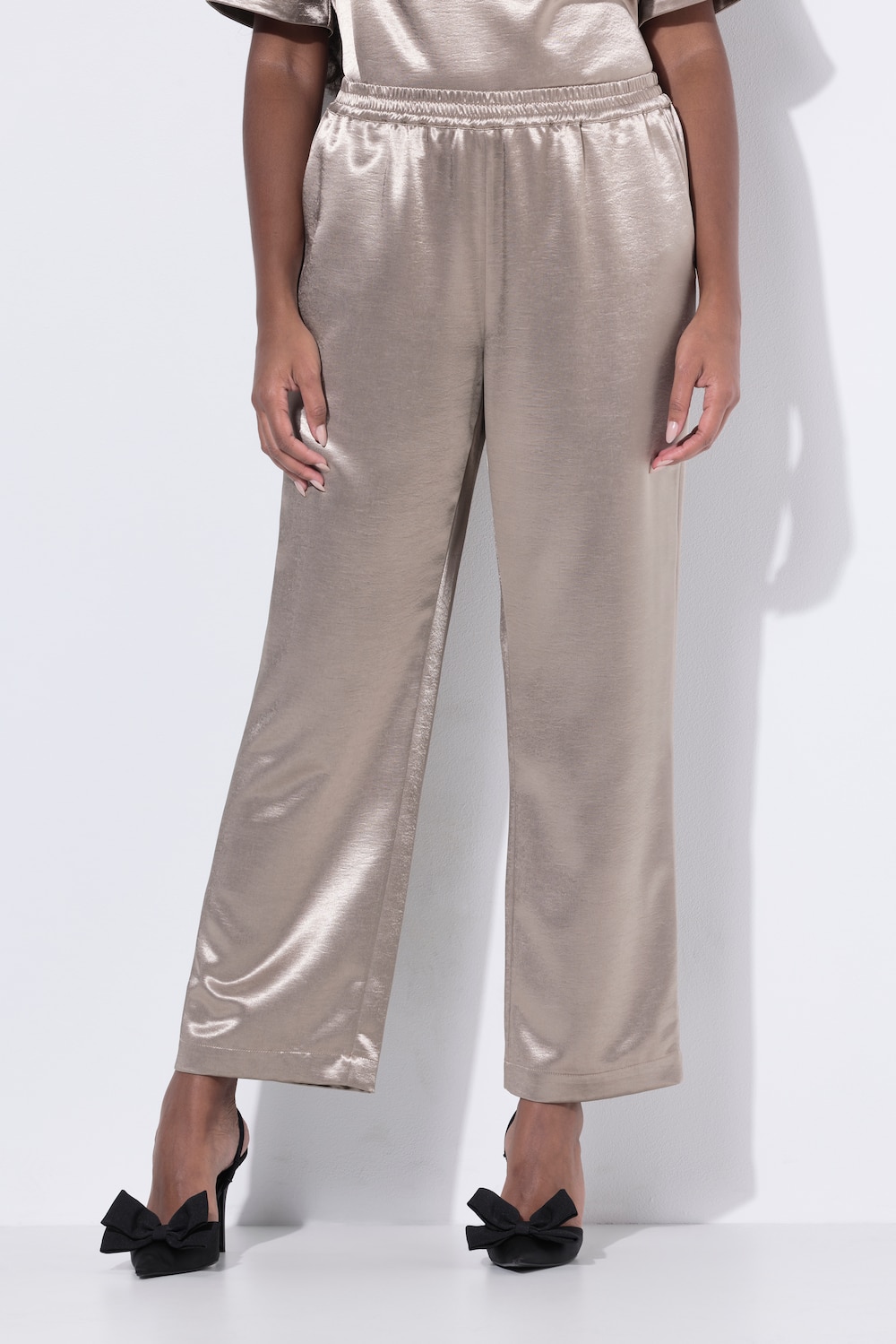 Große Größen Satinhose Rose, Damen, orange, Größe: 42/44, Polyester, Ulla Popken