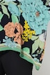 Chiffon-Bluse, Blüten, Oversized, V-Ausschnitt, Halbarm