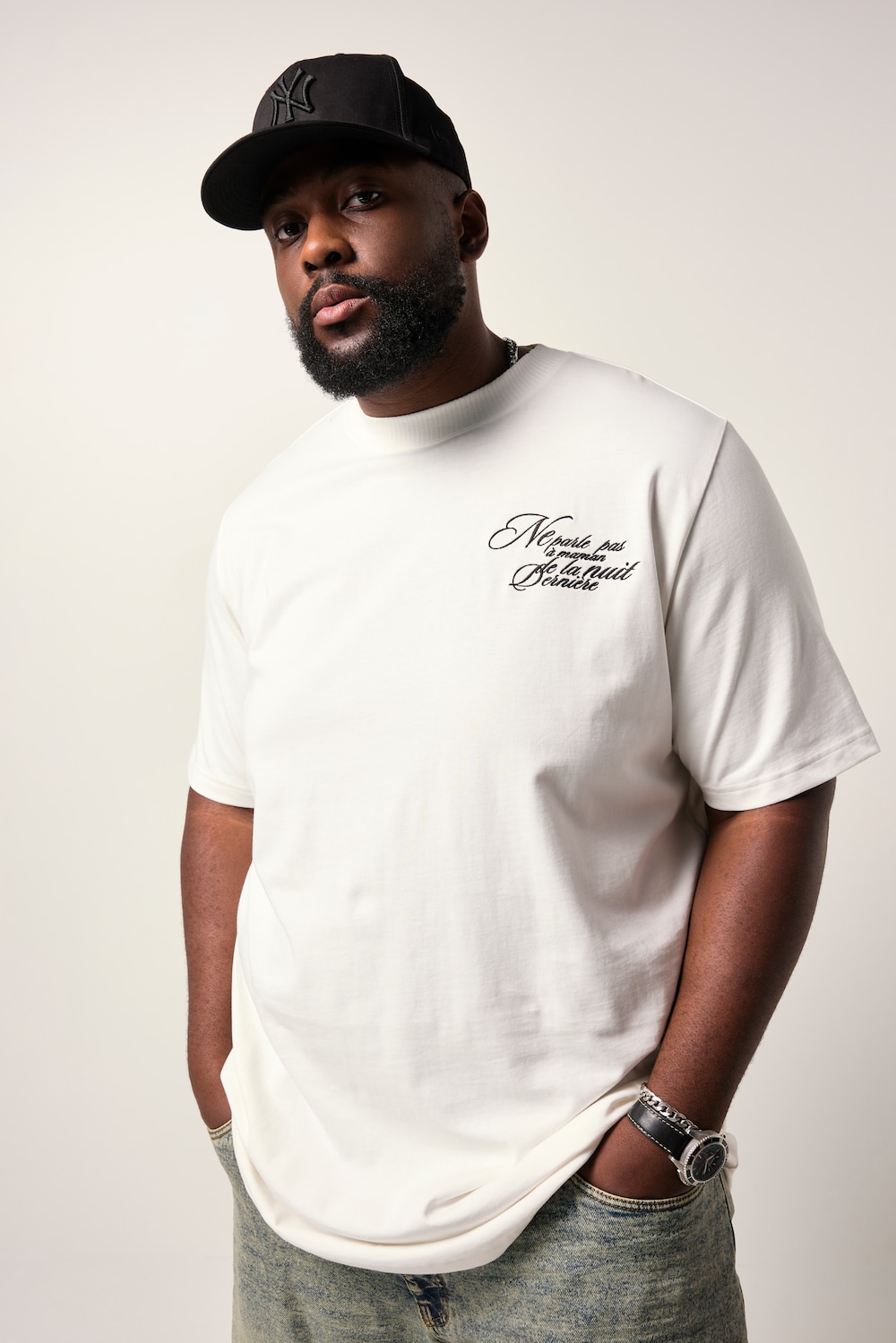 STHUGE T-shirt, korte mouwen, borduursels, tot 8XL