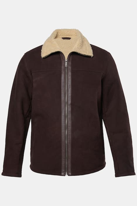 JP1880 Lederjacke, Leder Lamm, echtes Lammnappaleder, Innenseite aus Teddyplüsch, bis 7 XL