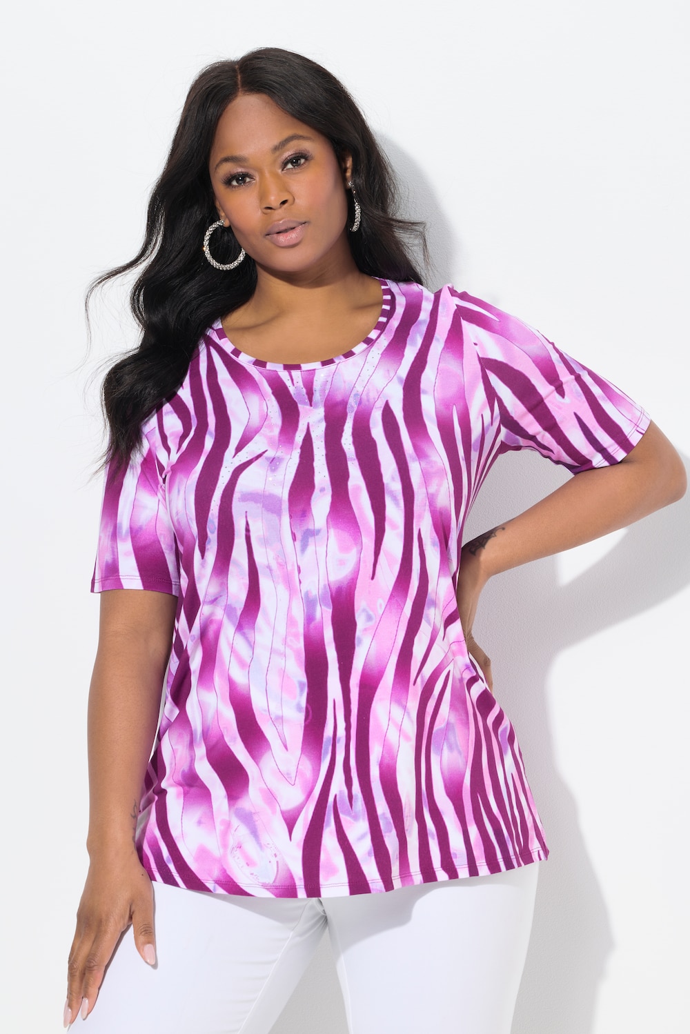 Thumbnail - Große Größen T-Shirt, Damen, rosa, Größe: 50/52, Baumwolle, Ulla Popken