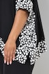 Chiffon-Bluse, Flockpunkte, V-Ausschnitt, 3/4-Arm