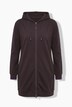 Sweatjacke, Zierpaspel, Oversized, Kapuze, 2-Wege-Zipper