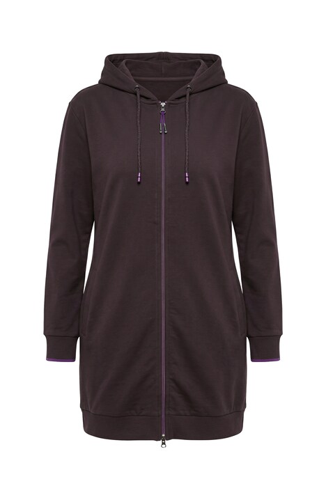 Mikina, ozdobná lemovka, oversize, kapuce, dvoucestný zip
