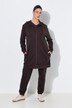 Sweatjacke, Zierpaspel, Oversized, Kapuze, 2-Wege-Zipper