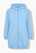 Sweatjacke, Zierpaspel, Oversized, Kapuze, 2-Wege-Zipper