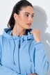 Sweatjacke, Zierpaspel, Oversized, Kapuze, 2-Wege-Zipper