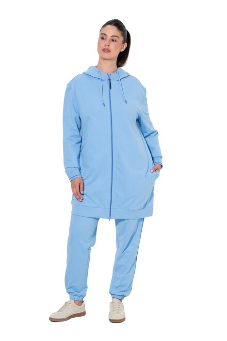Mikina, ozdobná lemovka, oversize, kapuce, dvoucestný zip