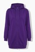 Sweatjacke, Zierpaspel, Oversized, Kapuze, 2-Wege-Zipper