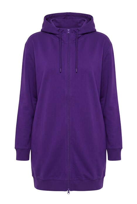 Mikina, ozdobná lemovka, oversize, kapuce, dvoucestný zip