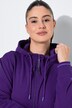 Sweatjacke, Zierpaspel, Oversized, Kapuze, 2-Wege-Zipper