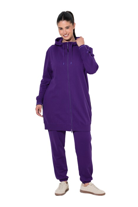 Mikina, ozdobná lemovka, oversize, kapuce, dvoucestný zip