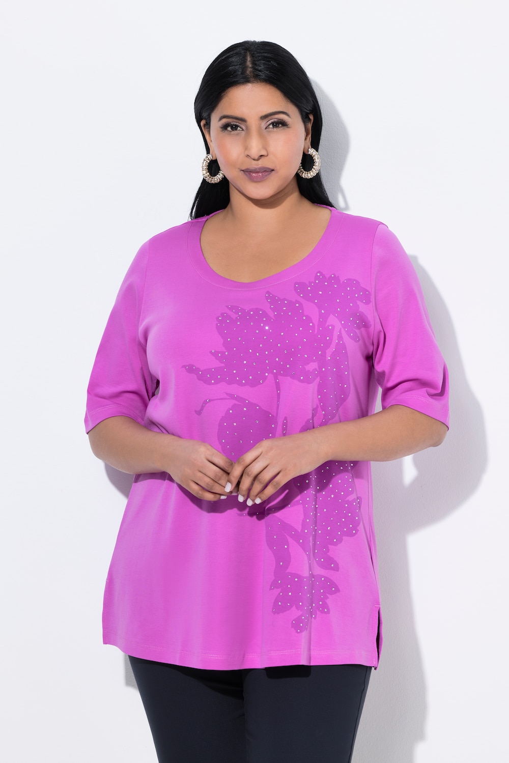 Große Größen T-Shirt, Damen, rosa, Größe: 54/56, Baumwolle, Ulla Popken