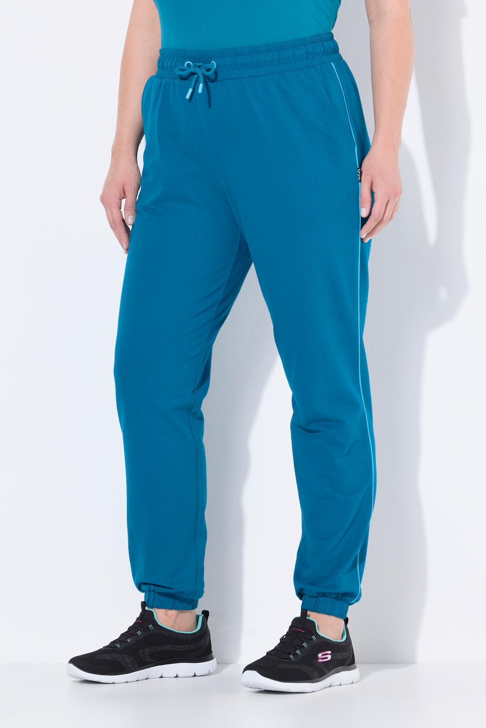 Große Größen Jogginghose, Damen, türkis, Größe: 42/44, Baumwolle/Polyester, Ulla Popken