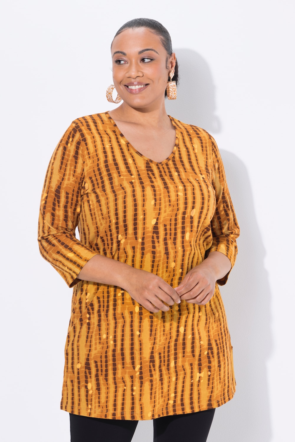 Große Größen Longshirt, Damen, gelb, Größe: 46/48, Baumwolle, Ulla Popken