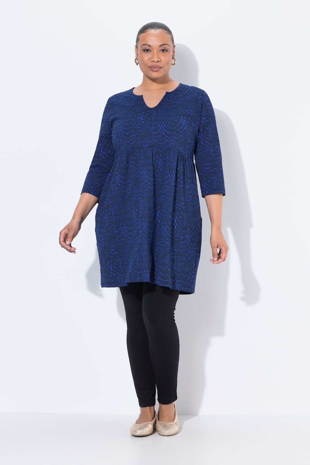 Thumbnail - Große Größen Longshirt, Damen, blau, Größe: 58/60, Baumwolle, Ulla Popken