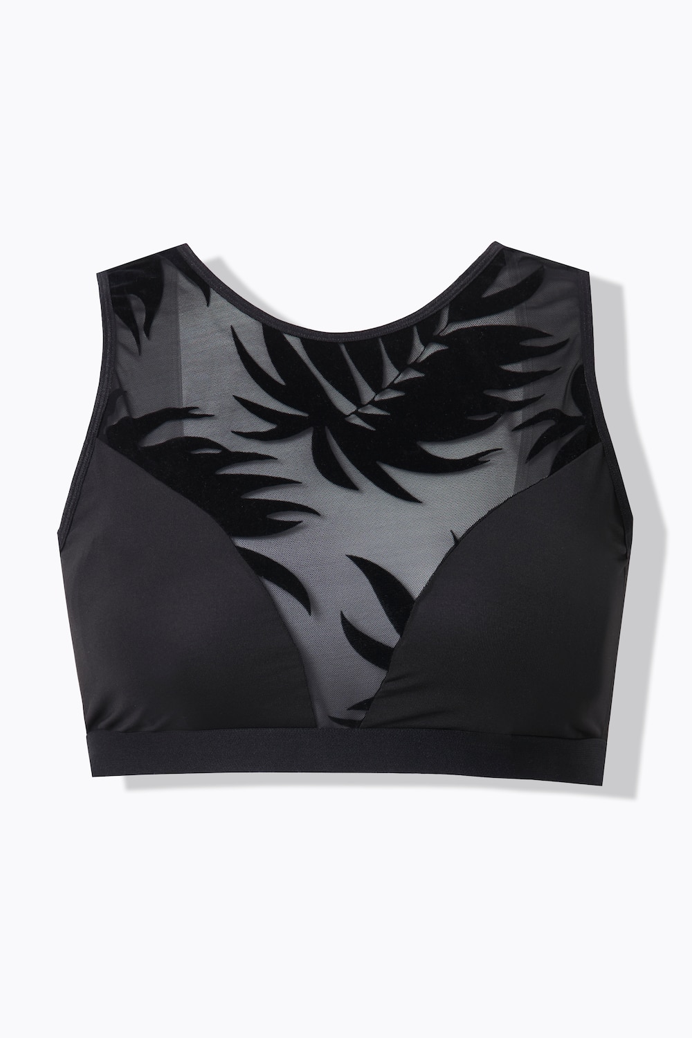 Bustier, Wild Leaves, fluwelige print, zonder beugel