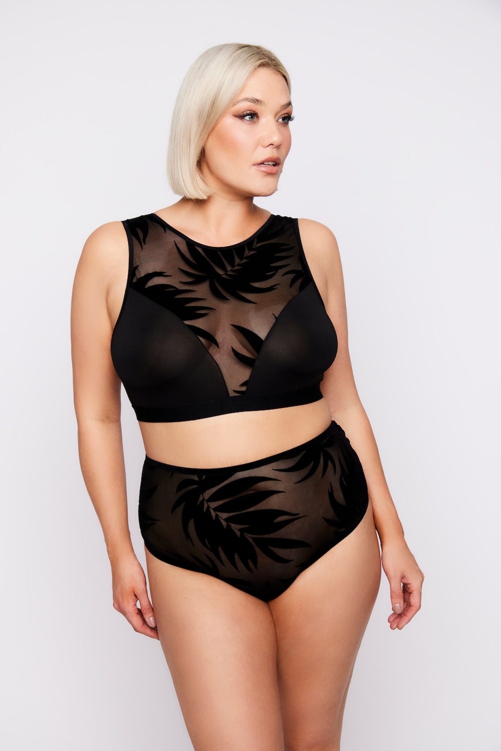 Bustier, Wild Leaves, Samtdruck, ohne Bügel