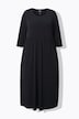 Robe maxi en jersey, avec poches, décolleté rond et manches 3/4, coupe évasée