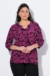Tuniek, print, ronde hals, knopen, 3/4-mouw