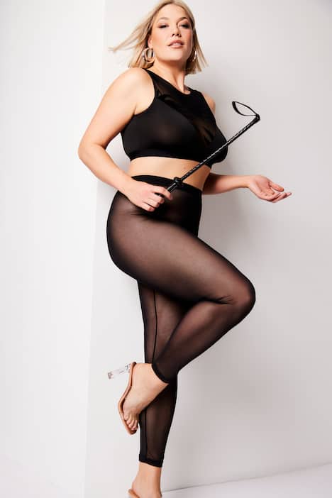 Netz-Leggings, Ouvert, Öffnung im Schritt