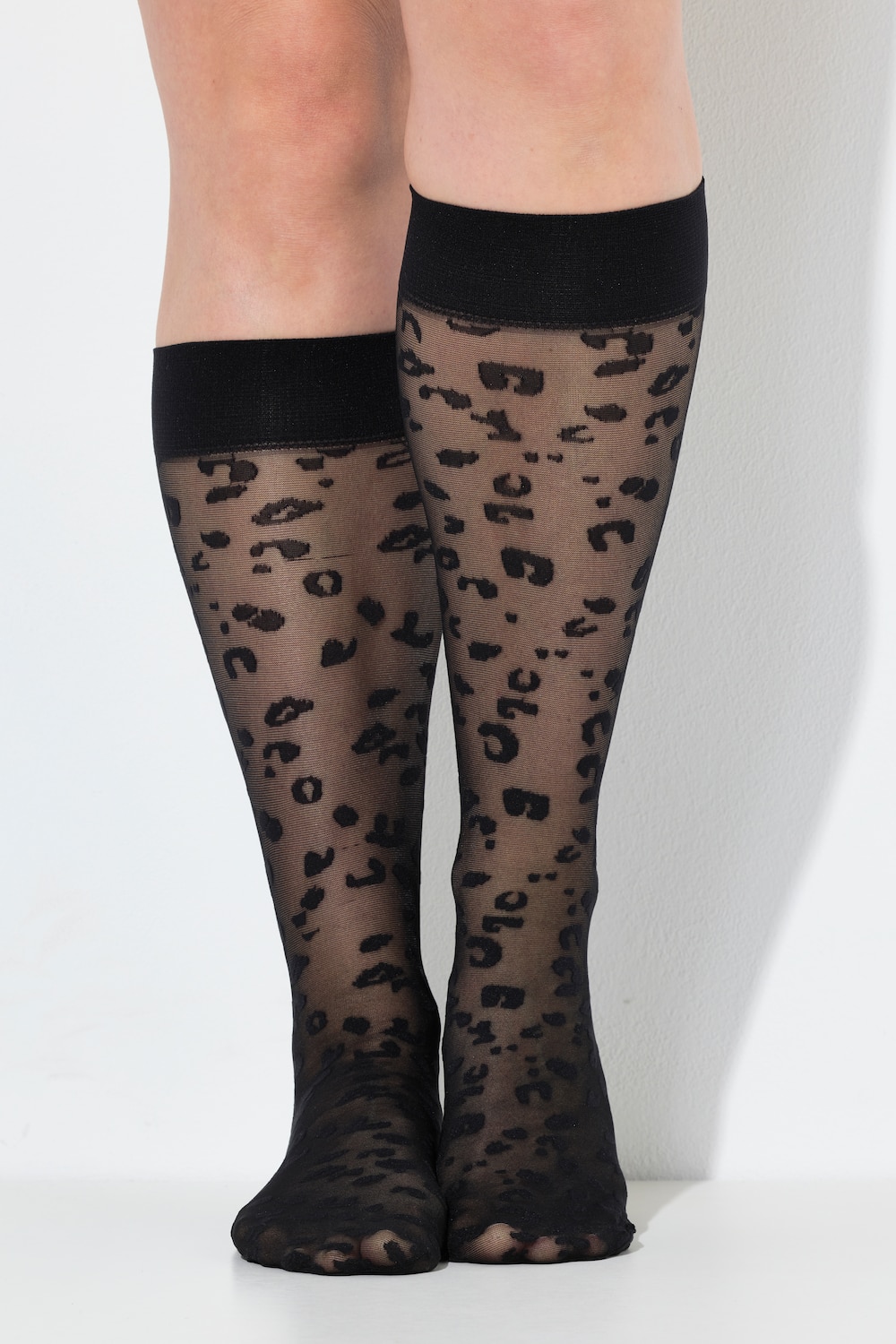 Große Größen Fein-Kniestrumpf, Damen, schwarz, Größe: 39-42, Synthetische Fasern, Ulla Popken