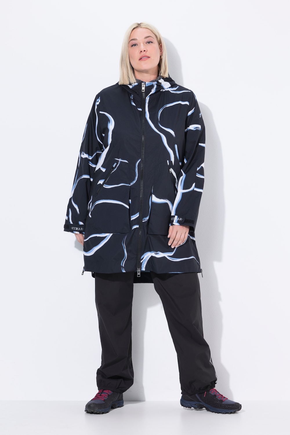 Große Größen Regenmantel, Damen, schwarz, Größe: 54/56, Polyester, Ulla Popken