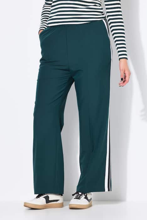Pantalon, coupe Straight Wide Legs. Bandes fantaisies sur les côtés