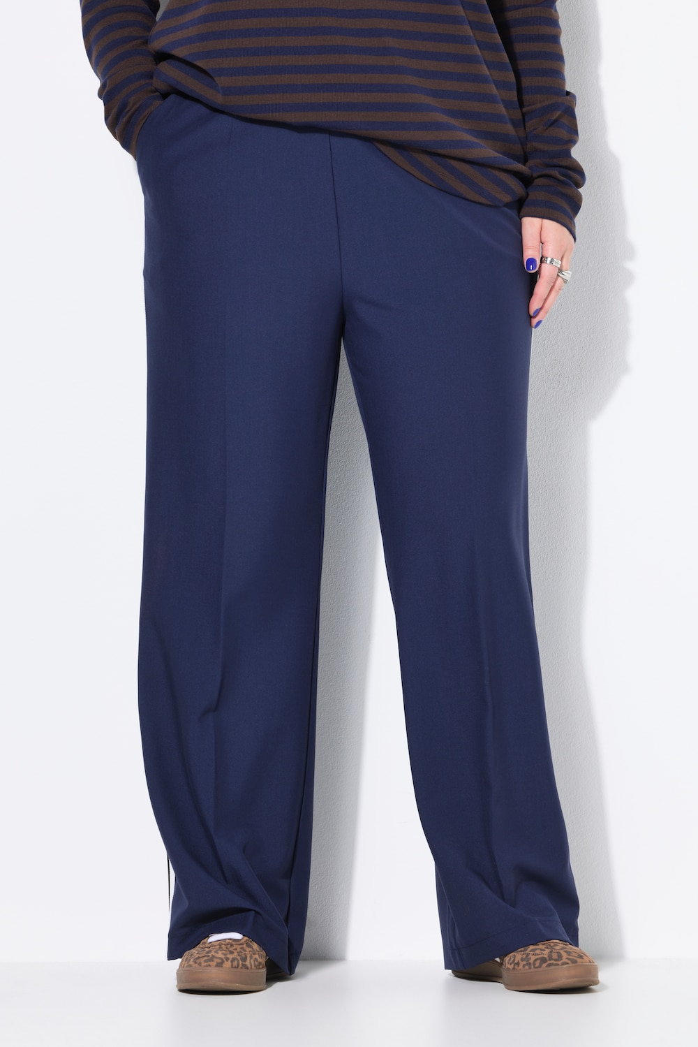 Hose, Straight Wide Legs, Seitenstreifen