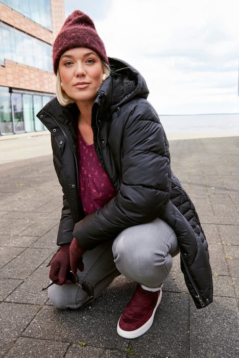 HYPRAR doorgestikte jas, waterafstotend, capuchon