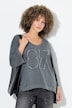 Shirt, oversized, V-hals, 3/4-mouwen, langer achterpand