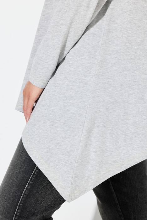 Shirt, Schriftmotiv, A-Linie, V-Ausschnitt, Langarm