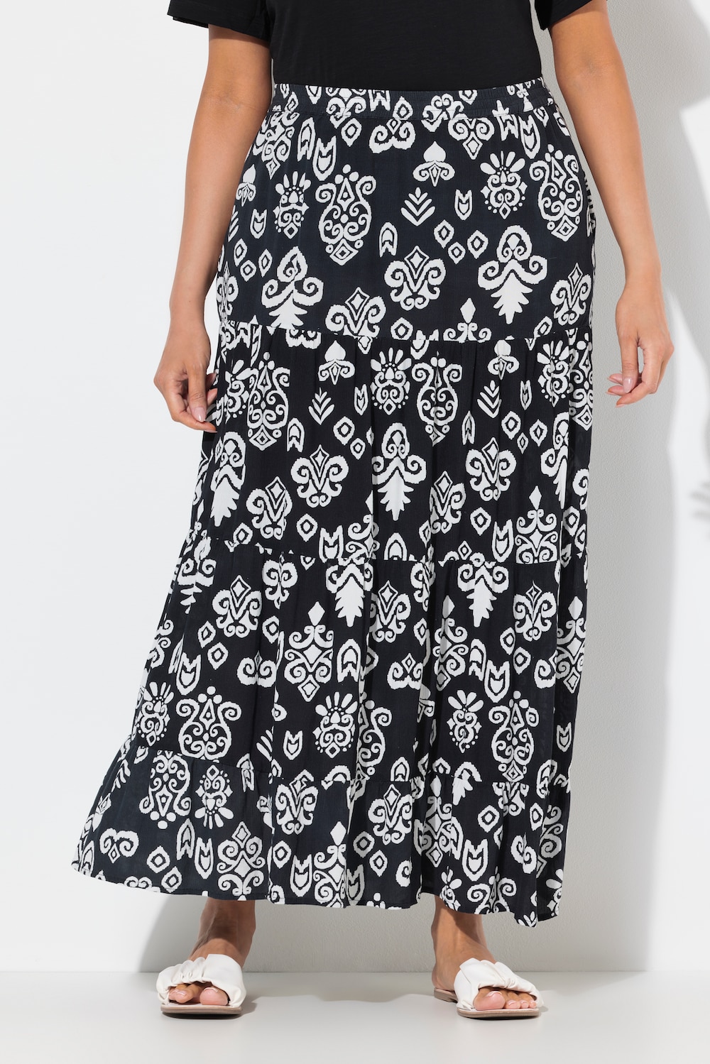 Große Größen Rock, Damen, schwarz, Größe: 54/56, Viskose, Ulla Popken