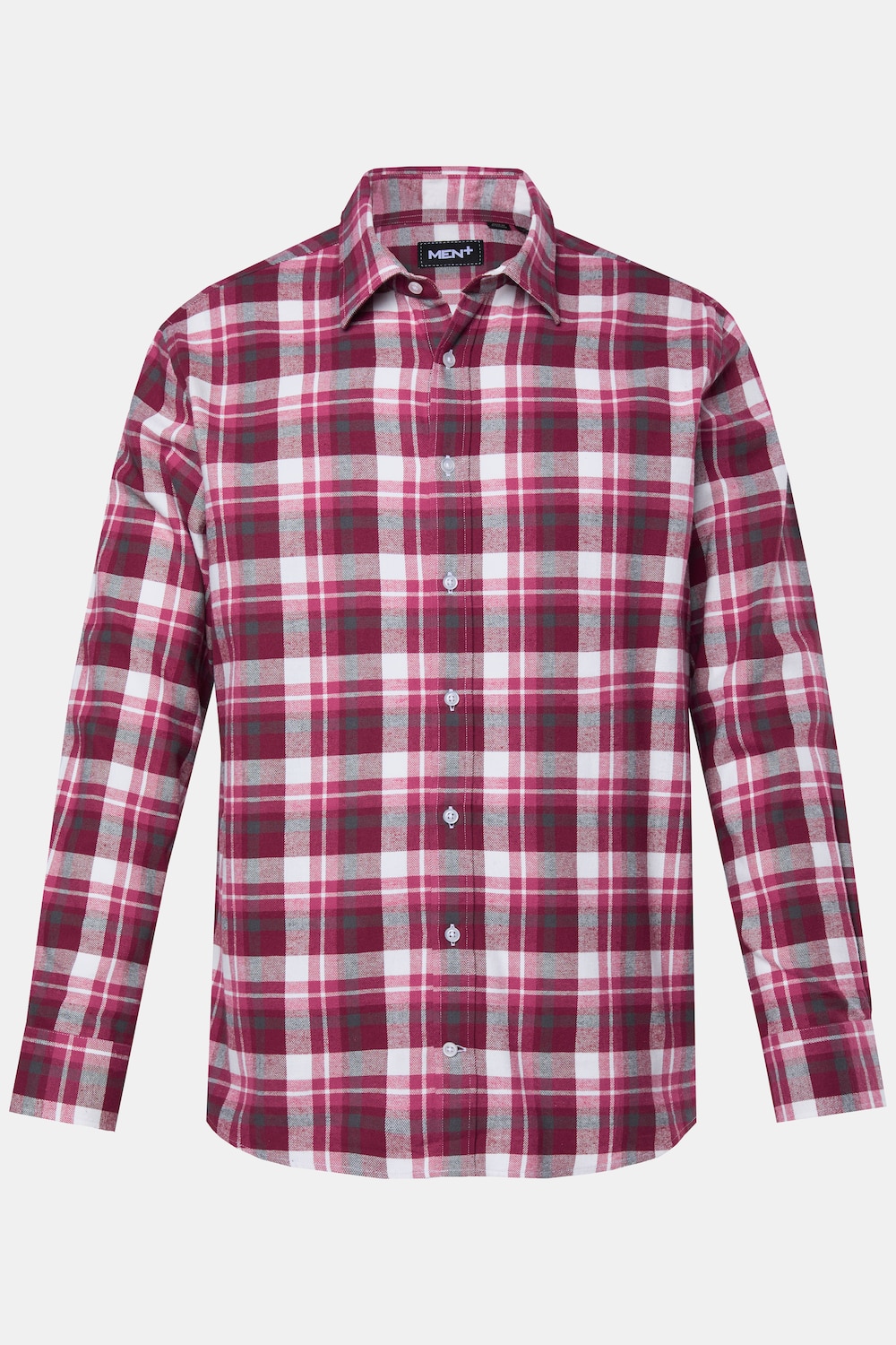 Men+ flanellen geruit overhemd, lange mouw, kentkraag, comfort fit, tot 8XL