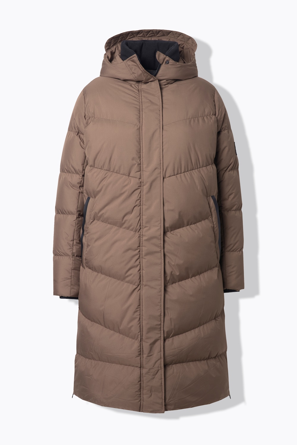 Stora storlekar HYPRAR Quiltad kappa, Dam, brun, storlek: 46/48, Polyester, Ulla Popken